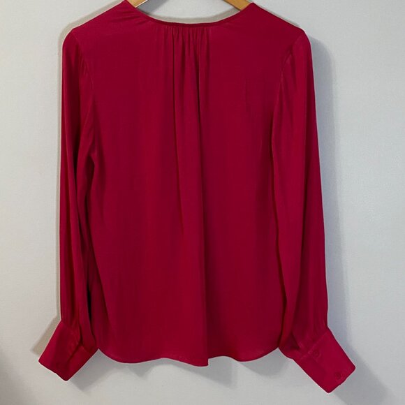 NWOT Cupcakes and Cashmere Red Satin Blouse with Long Sleeves - Picture 9 of 13